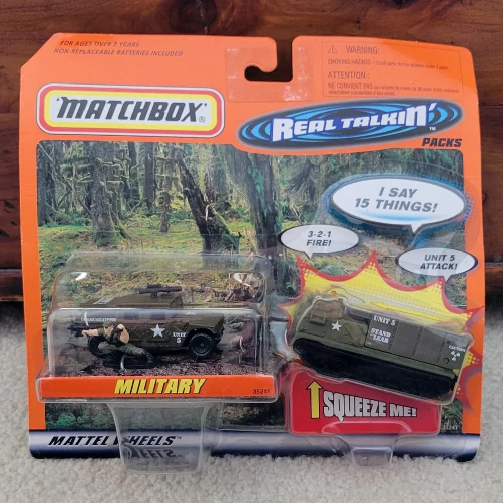 Vintage Matchbox Mattel Wheels Real Talkin' Military Pack 1998 New in Box NIB